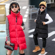Г. Новая осенне-зимняя одежда модный детский жилет Детская куртка с капюшоном утепленный жилет для девочек Теплый жилет для девочек
