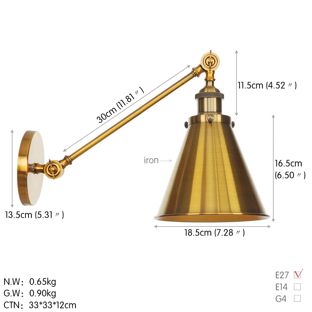 B0031A 30cm 古铜色尺寸图 英文版