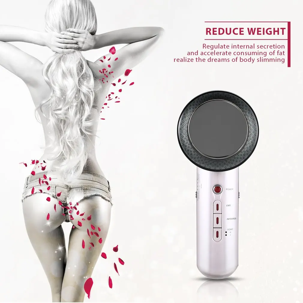 Face Lifting 3 in 1 EMS Infrared Ultrasonic Body Massager Device Ultrasound Slimming Fat Burner Cavitation 5