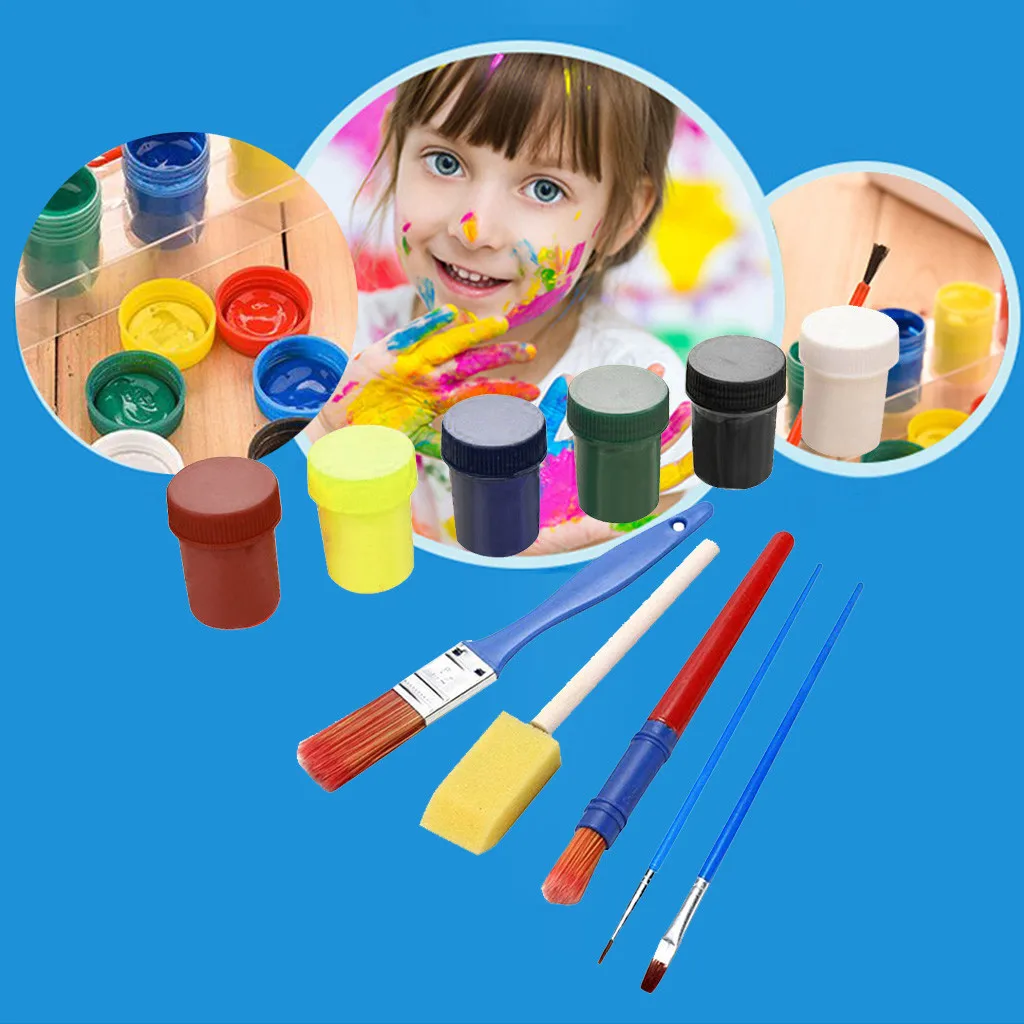 Kids Paint Brushes Sponge Painting Brush Finger Paints Set for Children Toddlers 