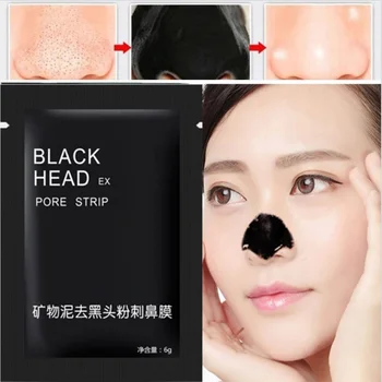

5 pcs/lot Facial Black Mask Face Care Nose Acne Blackhead Remover Minerals Pore Cleanser Mask Black Head Facial care 70