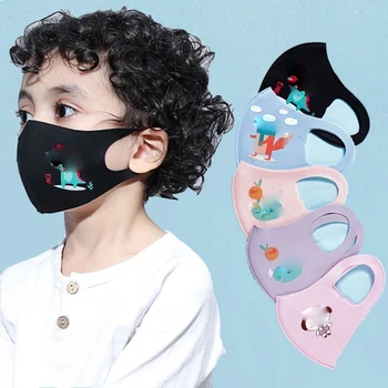 

10 Pcs Children Reusable Colorful Sponge Cartoon Animals Protective Mask Dustproof Face Masks Washable Mouth-muffle For Kid
