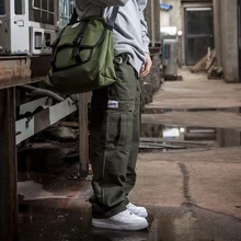 Новые осенние и зимние бамбуковые фестивальные штаны для туалета, для мытья туалета, для отдыха, свободные прямые штаны, армейские штаны с несколькими карманами