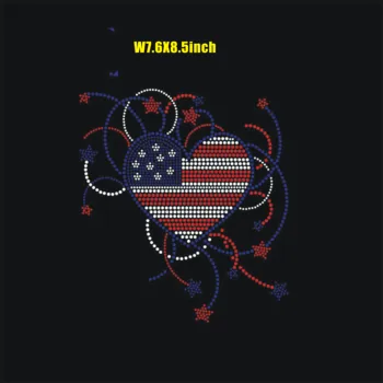 

heart design rhinestone transfer hot fix rhinestone motif