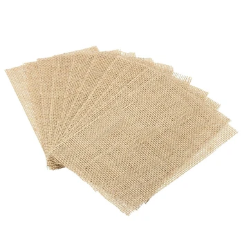 

10 pcs Natural Hessian Burlap Place Mat Table Placemats Coaster Dining Decor