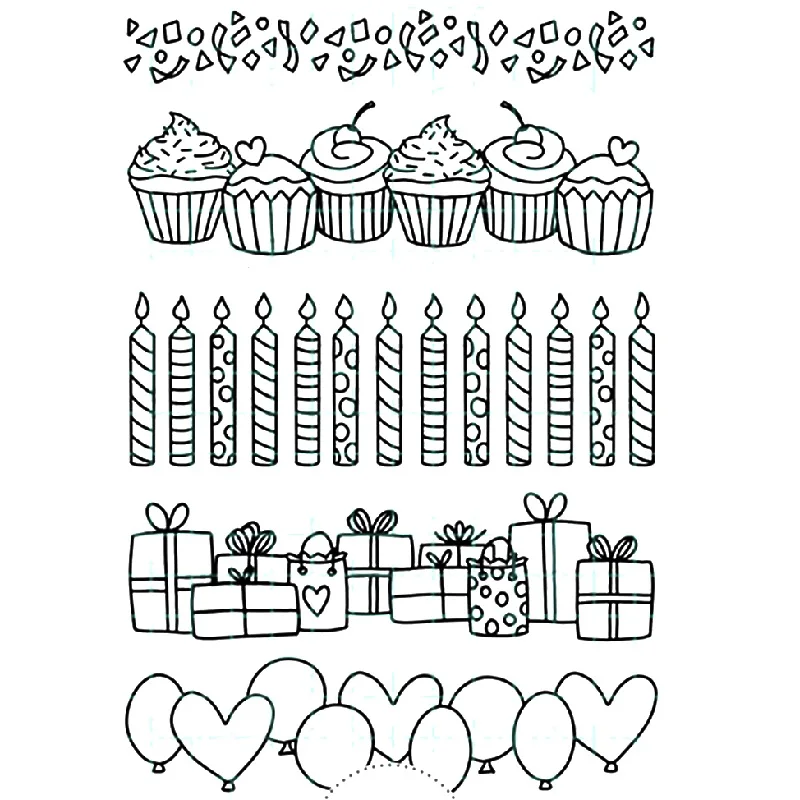 best clear stamps 2021 New Arrival Birthday Borders Transparent Clear Silicone Stamp Seal for DIY Scrapbooking Photo Album Decorative Clear Stamps misti scrapbooking