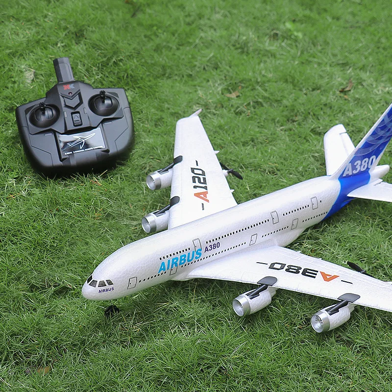 Wltoys RC 비행기 3CH 2.4G EPP RC 비행기 고정 날개 RTF 에어 버스 A380 이중 전원 글라이더 RC