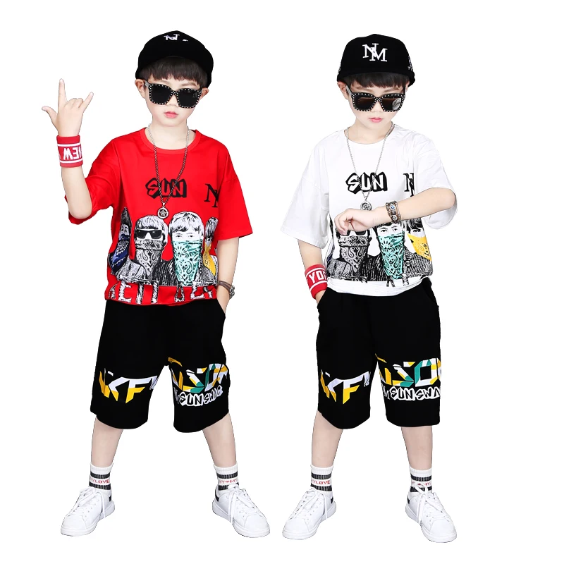 

children tracksuits 4-12Y Boys Clothing Enfant tshirt+harem pant Fashion Boy Clothes Cool Kids Hip Hop Clothing Sports Suit