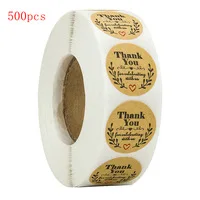 120pcs Heart Shape Round Thank You Label Stickers Seals Label for Gifts Stationery Supply Adhesive Stickers Custom Stickers