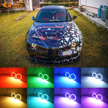 

For Alfa Romeo 159 2004-2011 Excellent RF remote Bluetooth APP Multi-Color Ultra bright RGB LED Angel Eyes kit