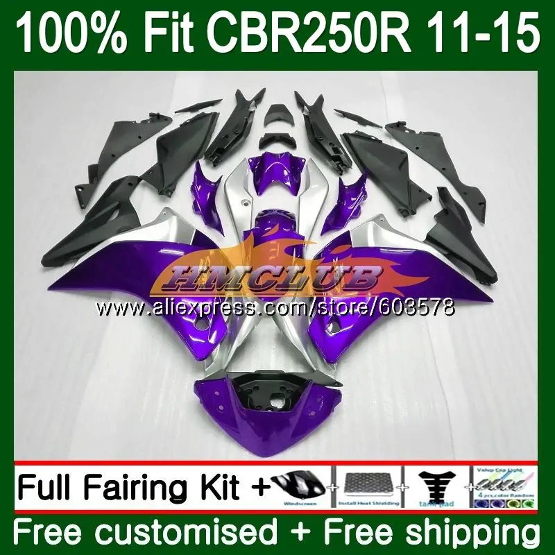 Литья под давлением для HONDA CBR250R MC41 2011 2012 2013 новинка фиолетовый 91CL. 43 CBR250 R CBR 250R CBR 250 R, возрастом 11, 12, 13, 14, 15, обтекатель