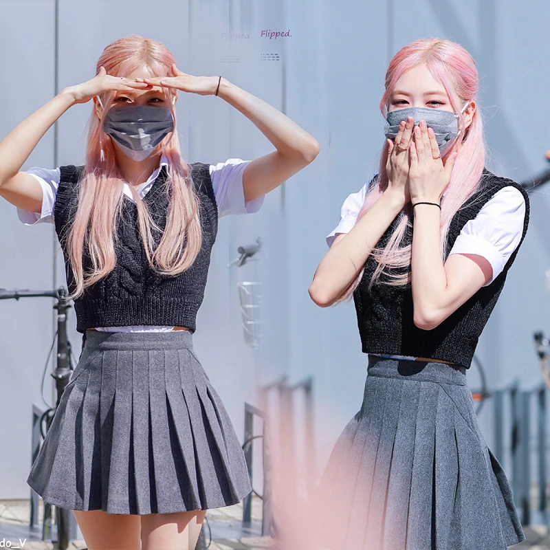 KPOP IU Seo Yea Ji ROSE Летний Новый Модный вязаный жилет Топы рубашка с коротким рукавом и