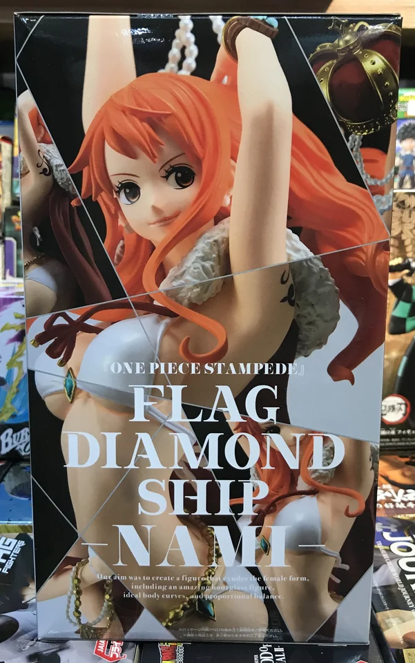 Banpresto One Piece Stampede Flag Diamond Ship Nami Officiell Figure 25cm Figuren Scribeemr Sammeln Seltenes