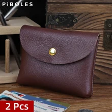 Small Mini Men's Genuine Leather Coin Purses Holder Handmade Classic Women Wallet Case Credit Card Slot Money Bag