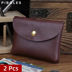 Small Mini Men's Genuine Leather Coin Purses Holder Handmade Classic Women Wallet Case Credit Card Slot Money Bag