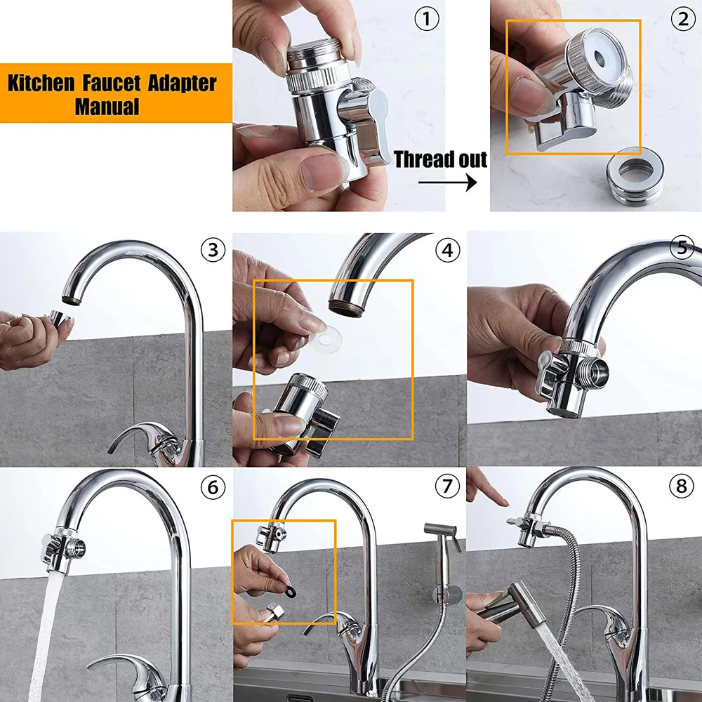 Adaptateur De Robinet Double Voies 20mm (3/4") Pour Filtre à Eau Sur évier - Pièce Détachée WilTec