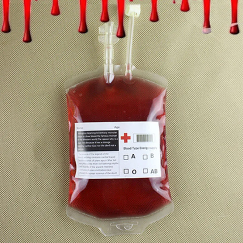Supplies Halloween PVC Party Energy Drink Food High Blood Bag Bottle Pouch 