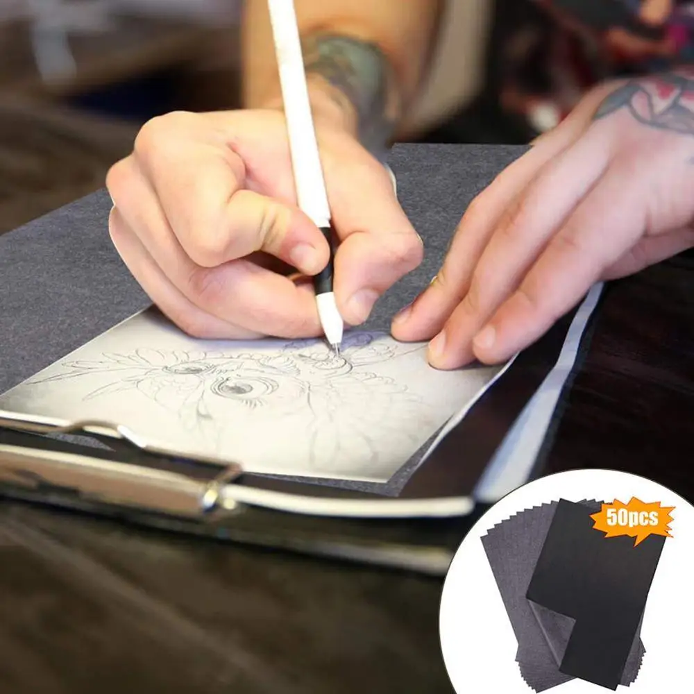 50Pcs/Set Black A4 Copy Carbon Paper Painting Tracing Accessories Reusable Painting Tracing Legible Paper Graphite H0I5