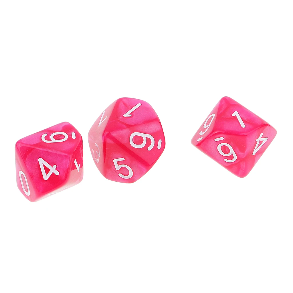 10PCS D10 Polyhedral Dice 10 Sided Dice for Dungeons and Dragons Table Game Board Game Dice Party Gambling Dices 