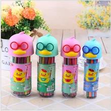 Фэн веер мультфильм очки Маленькая желтая утка вода карандаш милый животное нетоксичный детский карандаш молодой студенческий цвет кисти