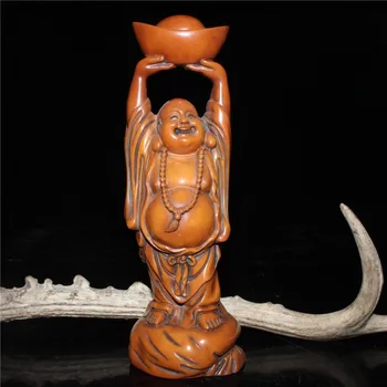 

Chinese old craft Bone Carving Ingot Buddha Decoration statue