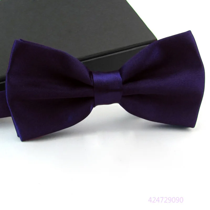 Dark Purple Галстук-бабочка мужской Одноцветный Свадебный галстук-бабочка для мужчин конфетного цвета галстук-бабочка бабочки YJB0001 - Цвет: Dark Purple