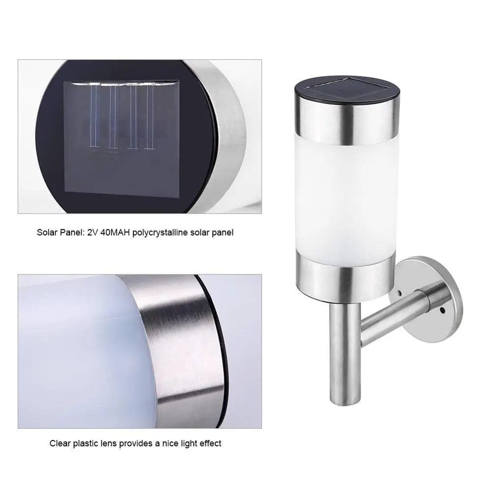Modern LED Wall Lamp Solar Powered Sconce Wall Lights Outdoor Garden Porch Light Waterproof