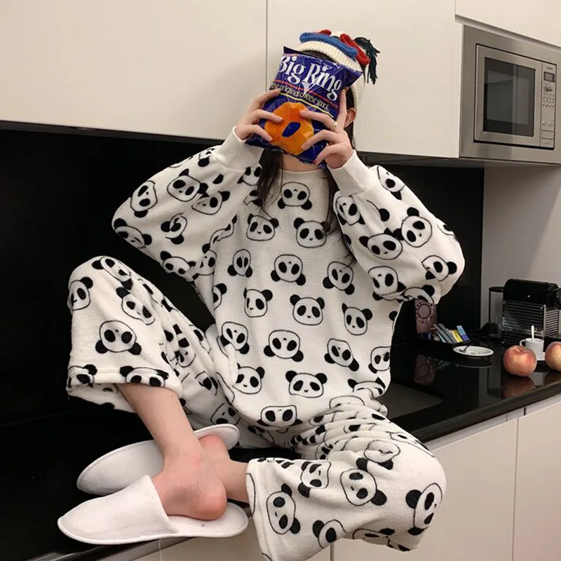 

Lovely Age Hipster 2019 New Style Pajamas Women's Spring And Autumn Long Sleeve Two-Piece Set Students Pajama Pants Homewear Set