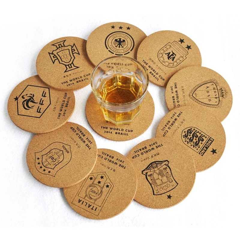 

Promotional gift custom coaster cork wood and bamboo for bar and home