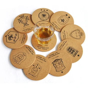 

Promotional gift custom coaster cork wood and bamboo for bar and home