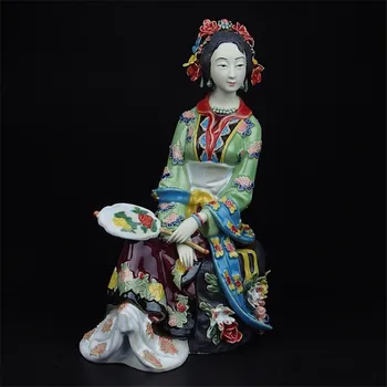 

Classical Jinling Twelve Qin Keqing Figure Figurine Chinese Lady Ceramic Statue Craft Home Decor R3267
