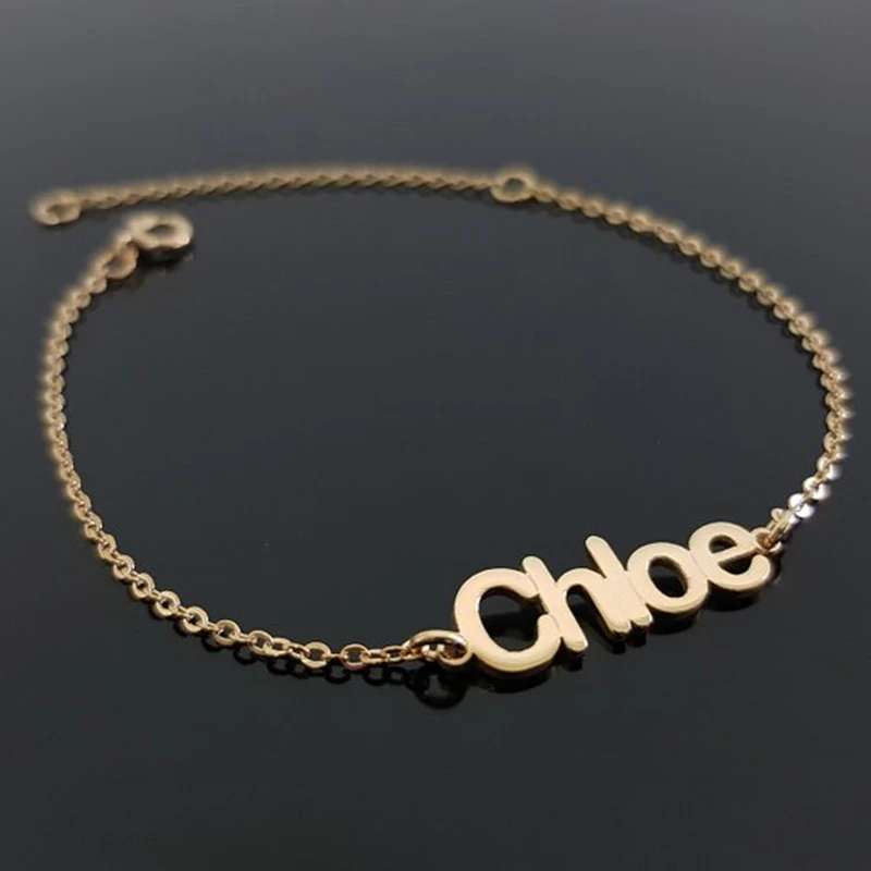 Прямая поставка с именами Pulseira, персонализированные ювелирные изделия, золото, Старое Английское имя, браслеты для женщин, подружки невесты, подарок, именная табличка, ручная ссылка