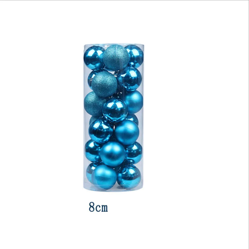 8cm 8cm/24pcs Christmas Xmas Tree Ball christmas ball christmas decorations for Home Christmas decorations Gift - Цвет: 8cm