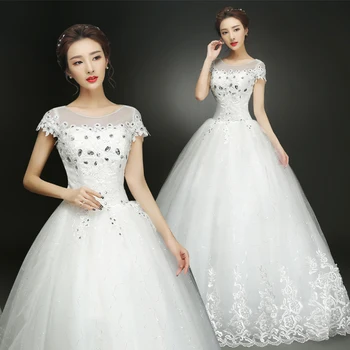 

New Wholesale Wedding Dress Half Sleeve Off Shoulder Wedding Gown Cheap Ball Gown Bridal Dress Made China Vestido De Noiva