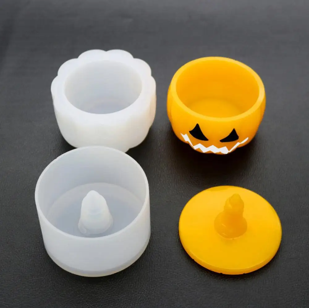 DIY Crystal Silicone Storage Box Mold Halloween Pumpkin Storage Box Table Decoration Handmade Jewelry Resin Molds diy halloween witch pumpkin cottage elf house storage box mold bottles candy box mirror silicone molds for resin pot mould