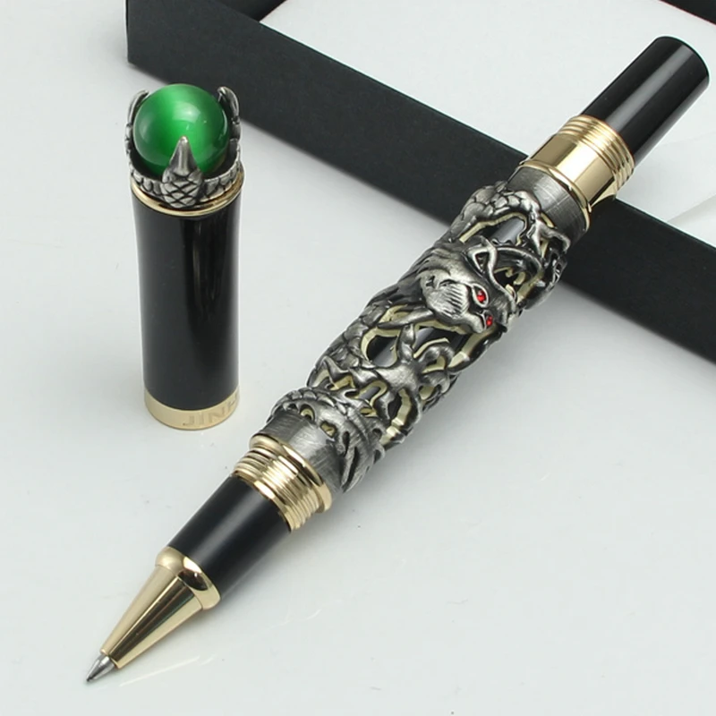 Gullor Pluma Estilogr¨¢fica De Lujo Negro CEO Con El Clip De Drag¨®n De Oro 18kgp Medio Plum¨ªn De Oro