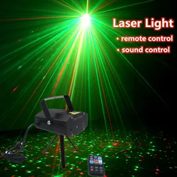 Mini projecteur Laser LED R & G Portable, avec télécommande, réglage de l'effet d'éclairage de scène, Disco KTV, fête, commande vocale, lumière DJ 