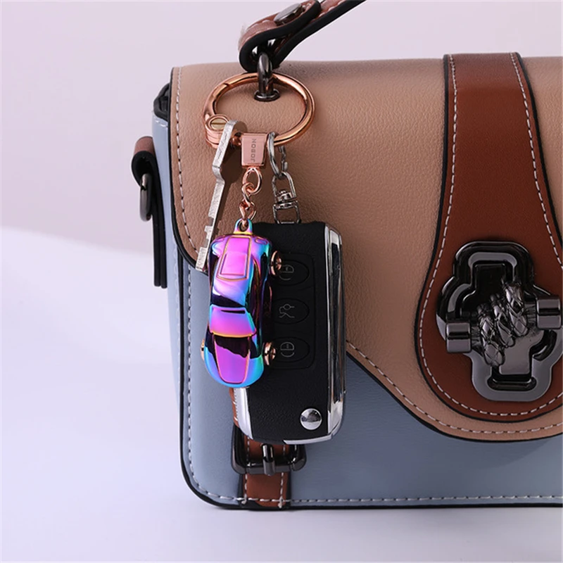 Men's Domineering Car Keychain Fashion Colorful Rotating Tire Keychain Creative LED Light Setting  Beautiful Gifts For Men