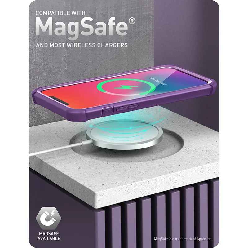 For iPhone 12 Pro Max Case 6.7 (2020 Release) I-BLASON Ares Full-Body Rugged Clear Bumper CoverBuilt-in Screen Prote