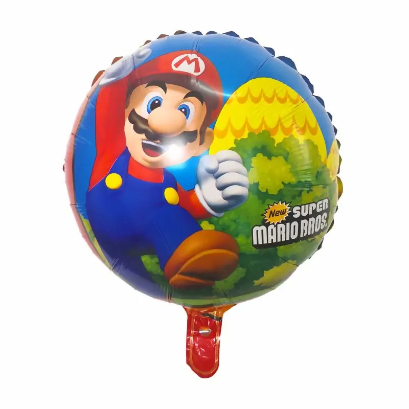 10 шт. воздушные шары из фольги Super Mario 18 дюймов синие и красные круглые товары для