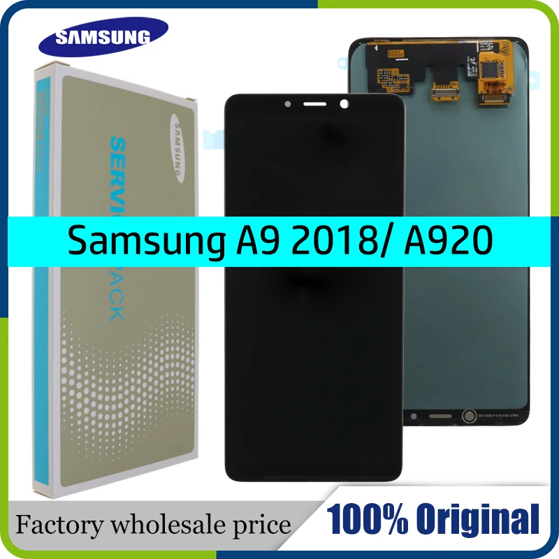ЖК дисплей Super Amoled 6 3 дюйма для Samsung A9 2018 A920 в сборе с сенсорным экраном и