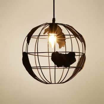 

Plate Restaurant Coffee Indoor Home Ceiling Decor E27 Bulb World Map Globe Earth Shaped Hanging Pendant Light
