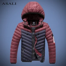 Мужские зимние парки, новая модная Лоскутная куртка, пальто с капюшоном, теплые мужские пальто, повседневное облегающее мужское пальто, ветрозащитное осеннее пальто