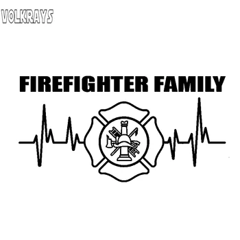 

Volkrays Creative Car Sticker Firefighter Family with Fireman The Necessary Tools Accessories Reflective Vinyl Decal,7cm*16cm