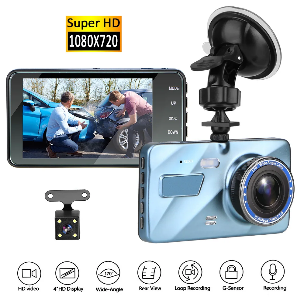 

Auto Dvr Recorder DashCam Car DVR Cycle Recording Night Vision Dash Cam 3.6" HD Video Recorder With Rear View Camera Dual Lens