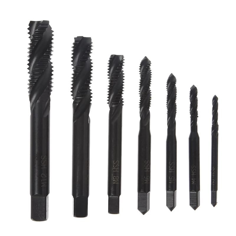 

Drop Shipping 7pcs Nitriding Spiral Hand Thread Tap Metric Hand Screw M3 M4 M5 M6 M8 M10 M12