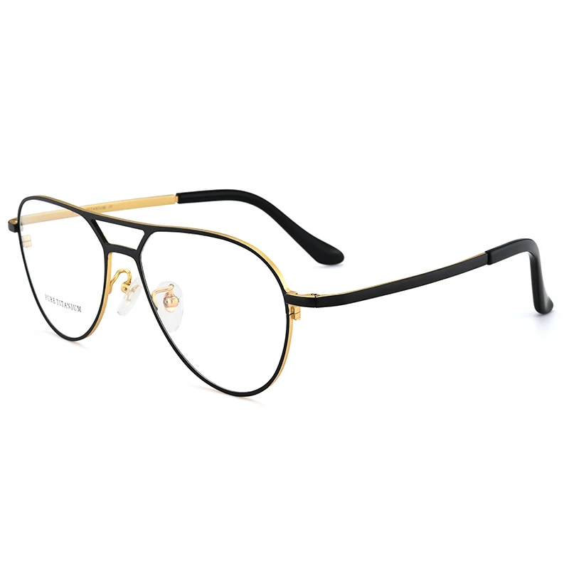 

KJDCHD Titanium Eyeglasses Frame Men Aviation Glasses Spectacles for Man Prescription 151mm Wide Face 10g Ultra-light Vintage