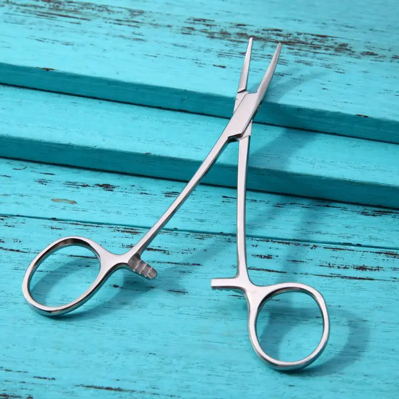 Медицинские зажимы для домашних собак Hemostat из Нержавеющей Стали Изогнутый прямой головкой трещотка медицинские щипцы для домашних животных аксессуары для собак
