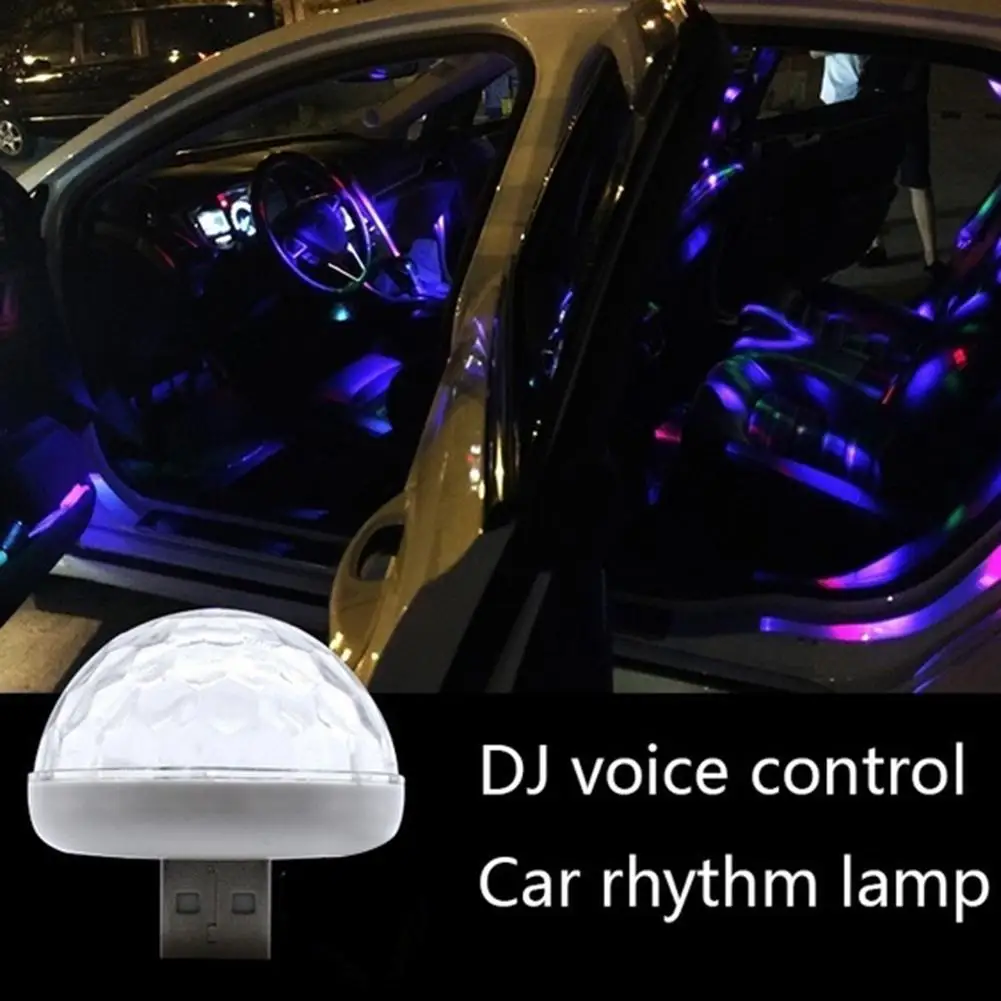 Disco Ball Party Stage Projector Lights Mini Led Voice Activated USB Crystal Magic Ball Flash DJ Lights for Home KTV Bar Car