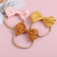 

New Cotton Bow Tie Headband For Baby Cute Girl Hair Bands Solid Traceless Hair Bows For Children Toddler Hair Accessories Kids